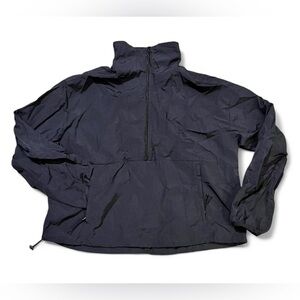 all in motion Women’s Black Cropped Pullover Windbreaker with Pockets Hiking